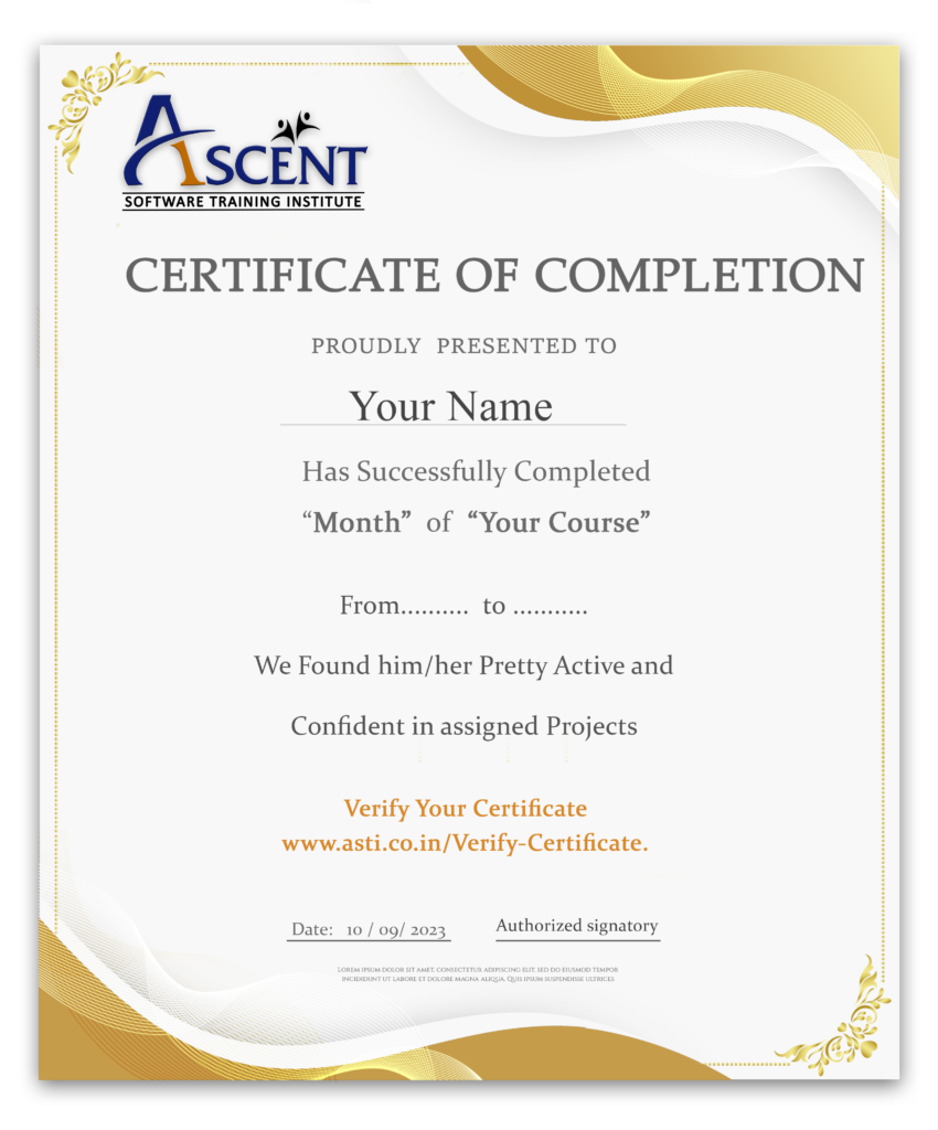 Course Completed Certification From Ascent